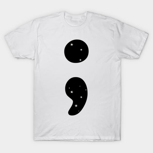 Starry Semicolon T-Shirt by lolosenese